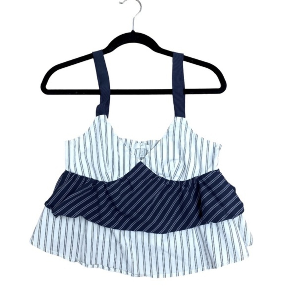 JOIE Blue Marjie Top in Dark Navy & porcelain - Picture 10 of 12